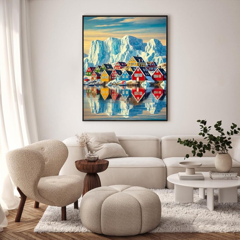 GEEHEIY Paint by Numbers Kit for Adults - Colorful Houses Paint by Numbers for Adults Beginner, Winter Adult Paint by Number Kits on Canvas, Perfect for Home Decor Gift 16x20 Inch - Image 2
